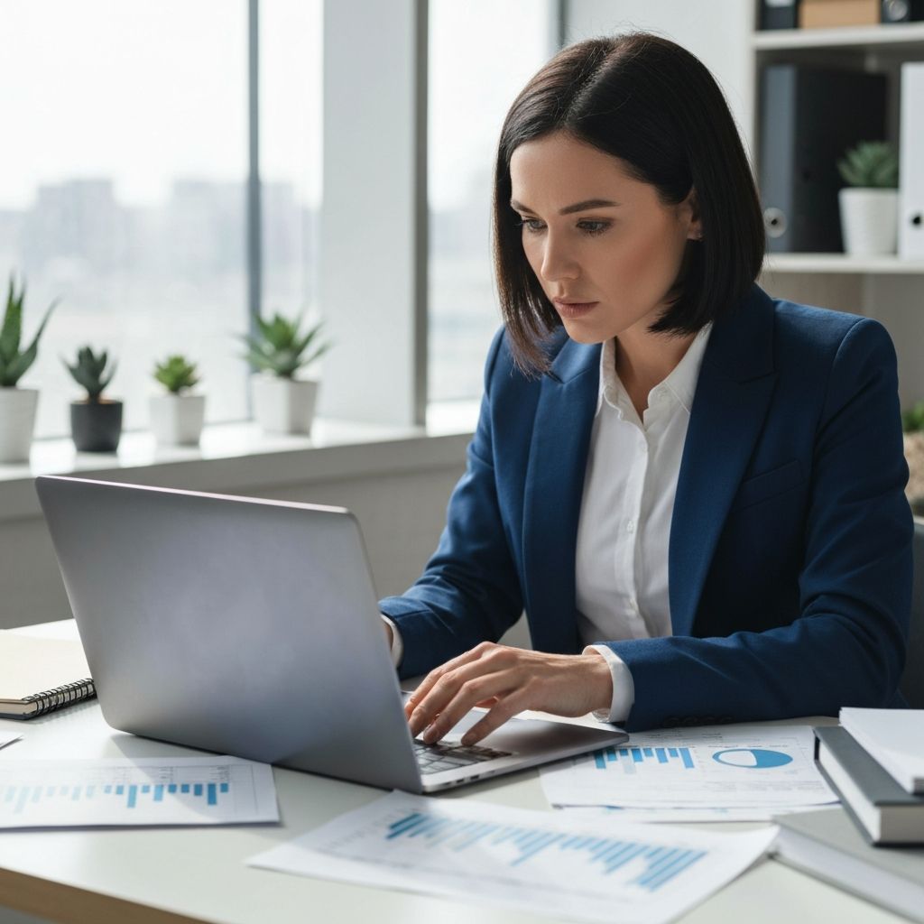 Finance professional reviewing project financial reports