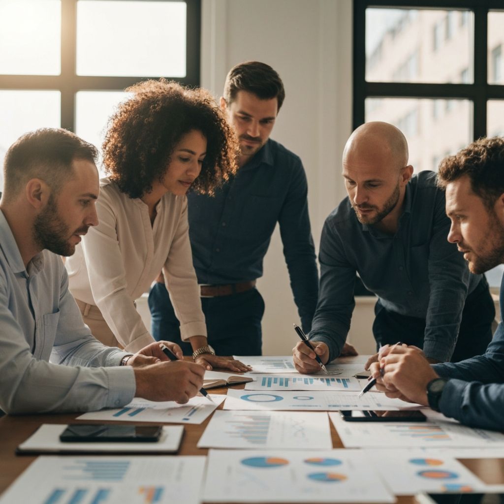 Finance team leaders in strategic planning session